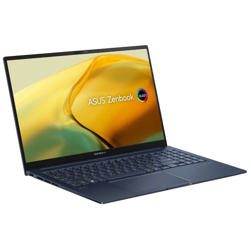 Laptop, ASUS Zenbook 15 OLED UM3504DA-NX164W, Ryzen 7 7735U 15.6" 2.8K OLED 120Hz 400nits Glossy, 32GB LPDDR5, SSD 1TB, Radeon Graphics, WLAN+BT Cam 67WHrs Win11 Ponder Blue