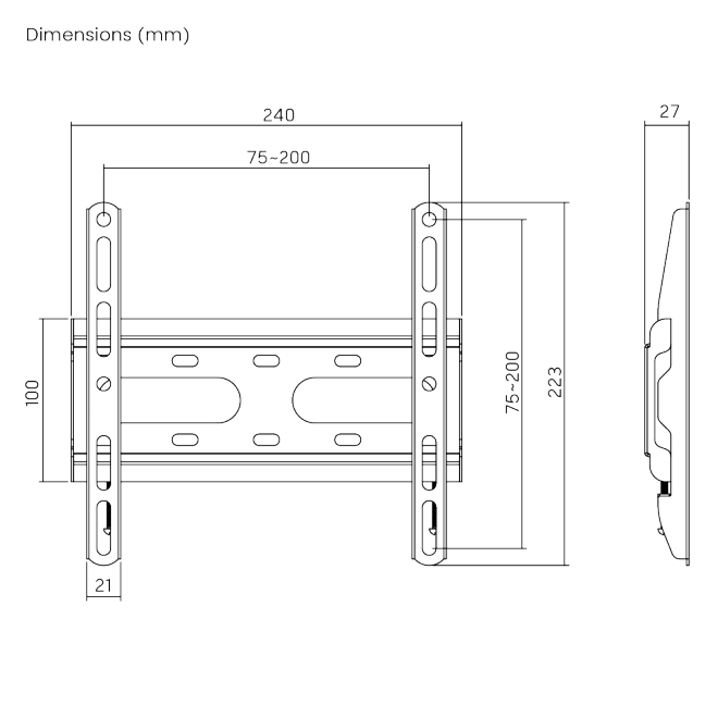 MBAJTESE TV BRATECK KL31-22F | STATIKE 23"-43" 45KG