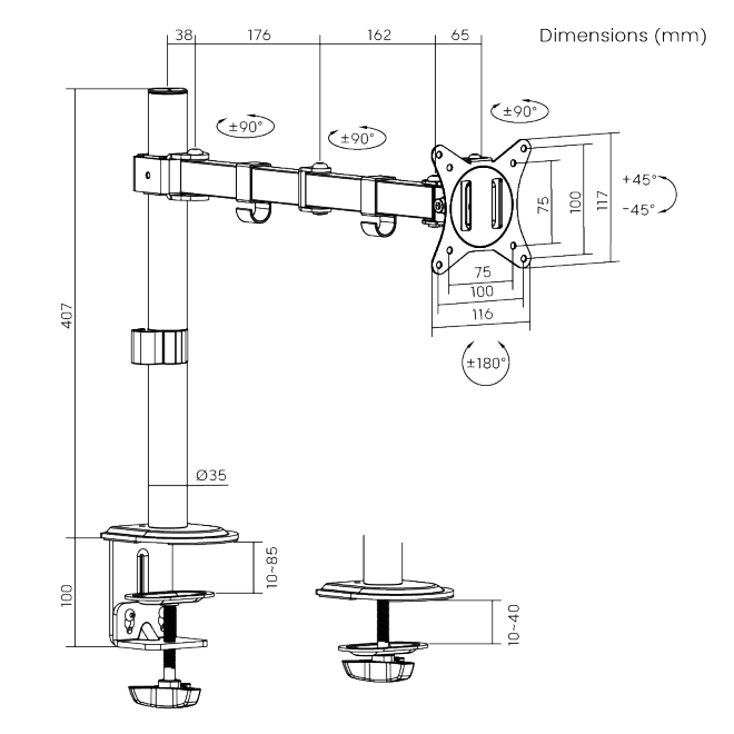 MBAJTESE MONITORI BRATECK LDT66-C012 | LEVIZESE 17"-32" 9KG