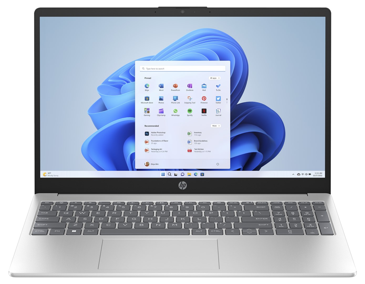 Laptop HP 15-fd0003nw, 39.6cm, 15.6", Full HD Intel® Core™ i3 i3-1315U, 8 GB DDR4-SDRAM, 256 GB SSD, Wi-Fi 6 (802.11ax) Windows 11 Home, Silver