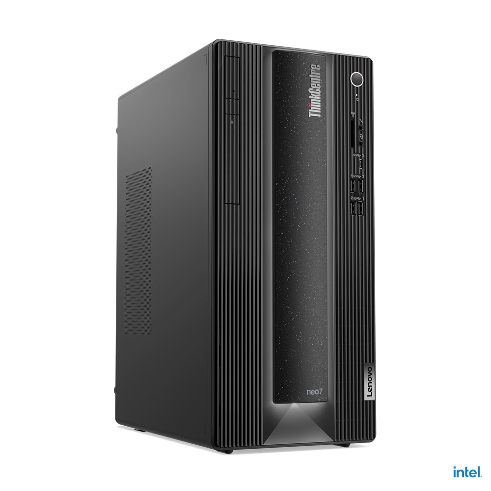 Kompjuter desktop Lenovo ThinkCentre neo 70t Tower me procesor Intel® Core™ i7-12700, 16GB DDR5, 512GB SSD, kartë grafike NVIDIA GeForce RTX 3060 Ti, Windows 11 Pro, ngjyrë e zezë