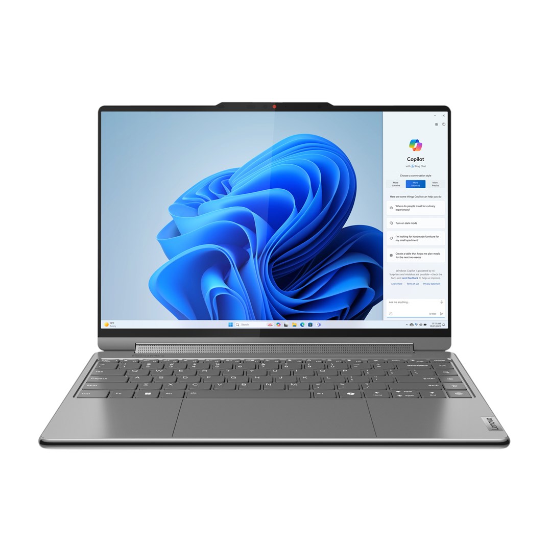 Laptop, Lenovo Yoga 9, 2-in-1 Intel Core Ultra 7, 155H Hybrid (2-in-1), 35.6 cm (14"), Touchscreen 2,8K, 32 GB LPDDR5x-SDRAM, 512 GB SSD, Wi-Fi 6E (802.11ax), Windows 11 Home, Gri