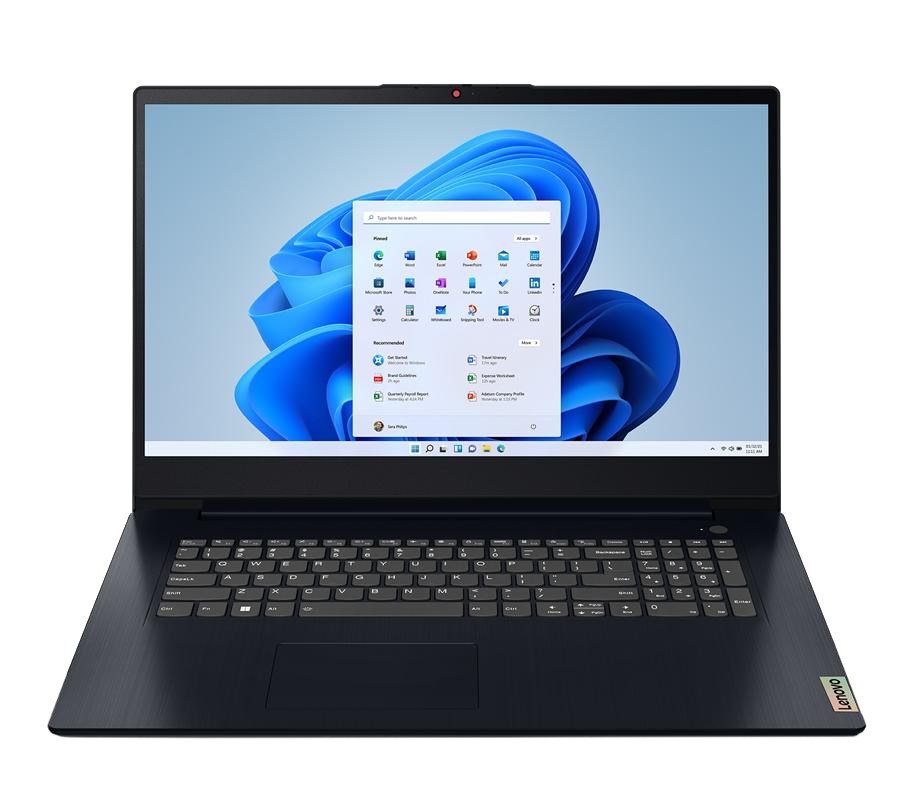 Laptop, Lenovo IdeaPad3, 17IAU7 i3-1215U, 17.3" FHD, IPS 300nits, AG 8GB, DDR4 3200 512GB SSD, Intel UHD, Graphics, Win11 Abyss Blue