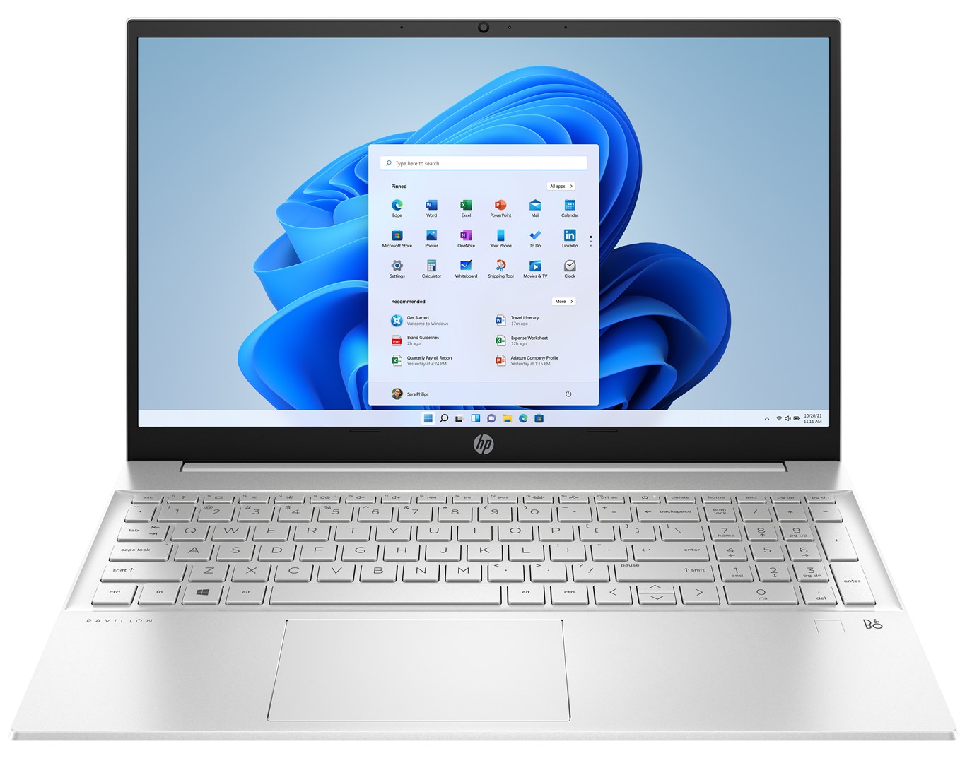 Laptop, HP Pavilion 15-eh3005nw, 39.6cm, 15.6", Full HD, AMD Ryzen™ 5 7530U, 8 GB DDR4-SDRAM, 512 GB SSD, Wi-Fi 6 (802.11ax), Windows 11 Home, i argjendtë