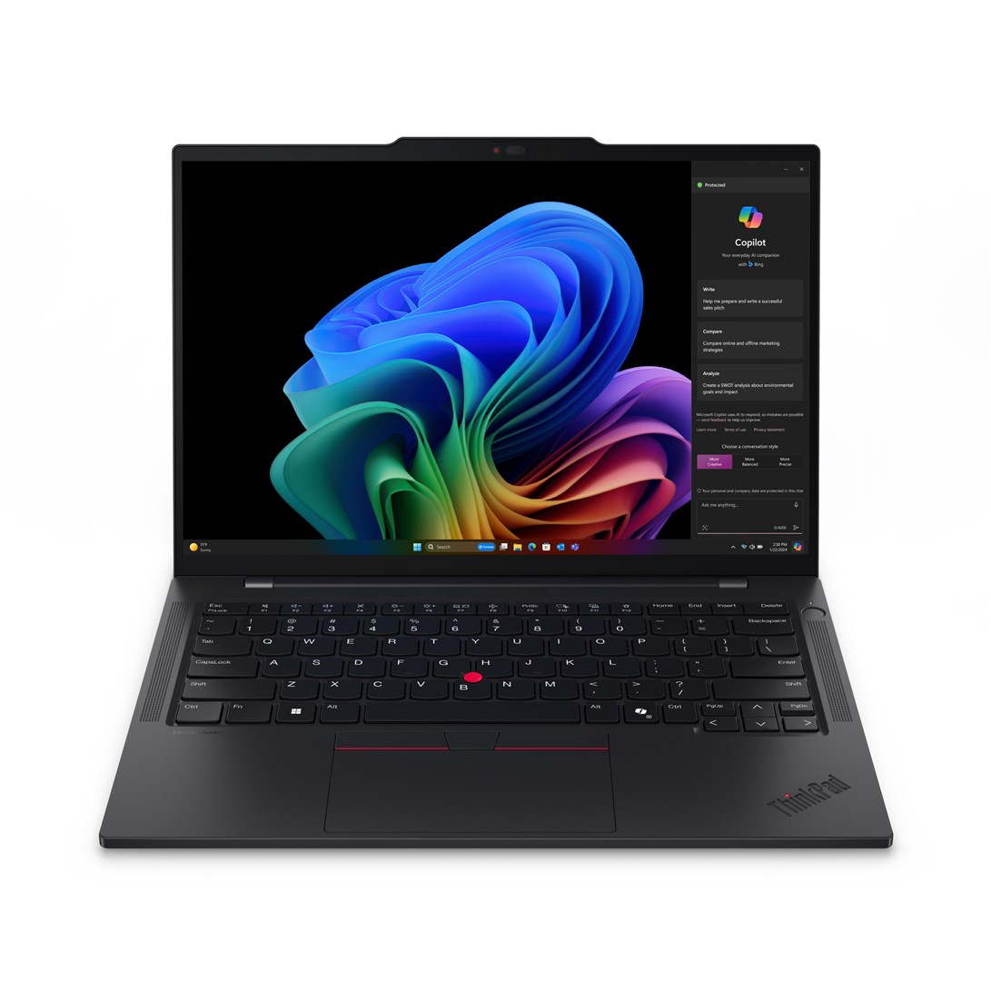Lenovo ThinkPad T14s Gen 6 (Snapdragon) Copilot+ PC Qualcomm Snapdragon X1E-78-100 Laptop 35.6 cm (14") WUXGA 32 GB LPDDR5x-SDRAM 1 TB SSD Wi-Fi 7 (802.11be) Windows 11 Pro English Black