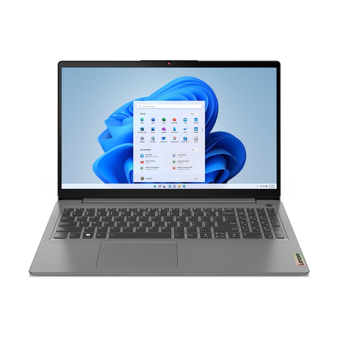 Laptop, Lenovo IdeaPad 3, 15IAU7 Intel® Core™ i3 i3-1215U, 39.6 cm (15.6"), Full HD, 8 GB DDR4-SDRAM, 256 GB, SSD Wi-Fi 6 (802.11ax), Gri