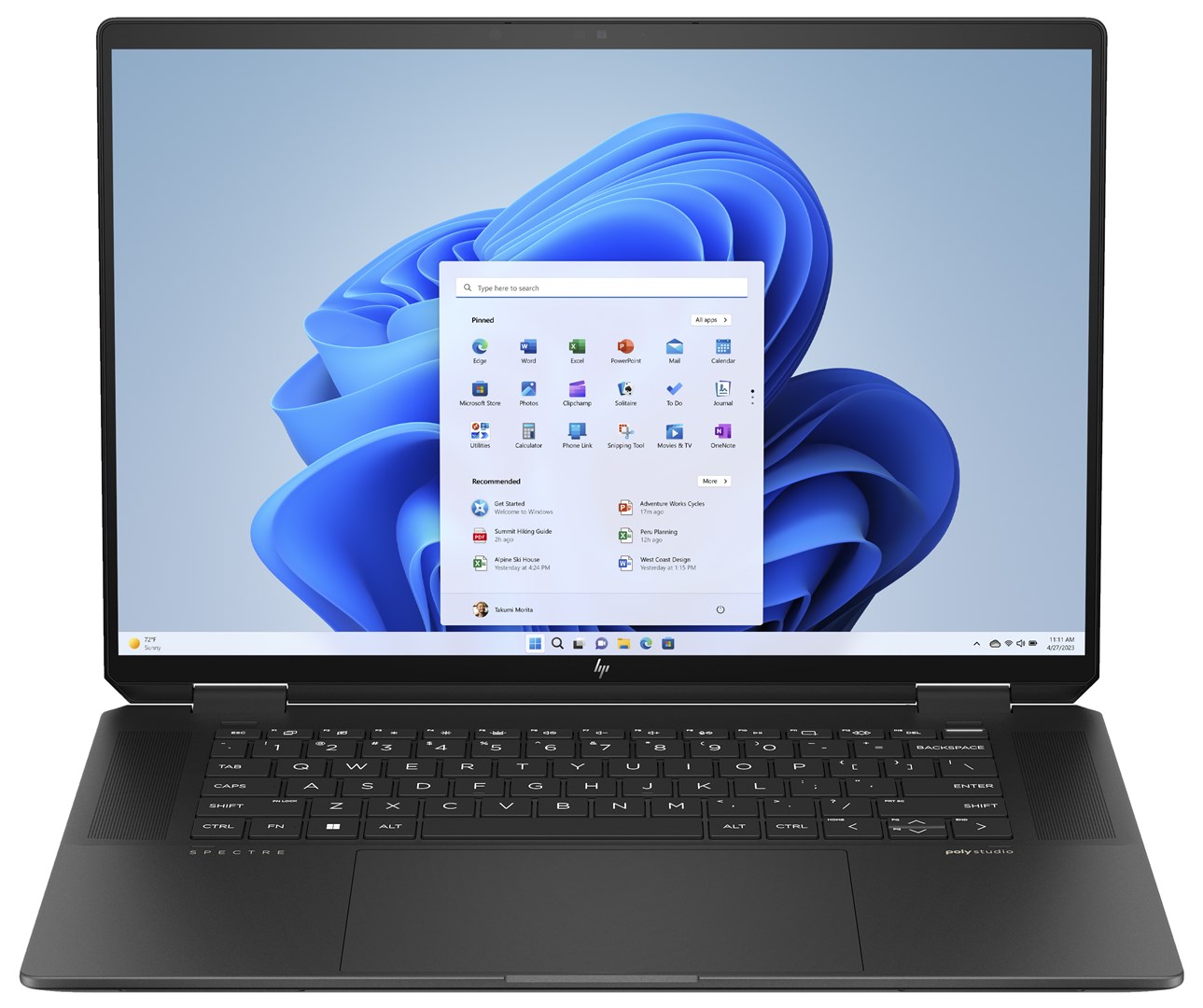 Laptop, HP Spectre x360 ,16-aa0001nw Intel Core Ultra 7, 155H Hybrid (2-in-1), 40,6cm, 16", Touchscreen, 2.8K, 32 GB LPDDR5x-SDRAM, 2 TB SSD, NVIDIA GeForce RTX ,4050 Wi-Fi 7 (802.11be), Windows 11 Pro, i  zi