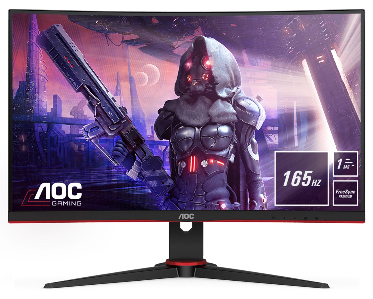 Monitor kompjuteri AOC C24G2AE/BK, 59.9 cm (23.6"), Full HD (1920 x 1080), LED, i zi me detaje të kuqe