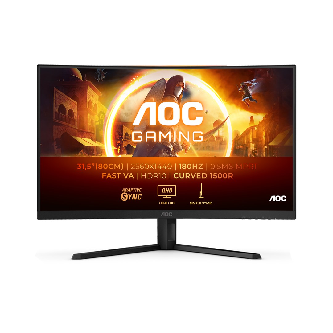 Monitor kompjuteri AOC G4 CQ32G4VE, 81.3 cm (32"), Quad HD (2560 x 1440), LCD, i zi me nuanca gri