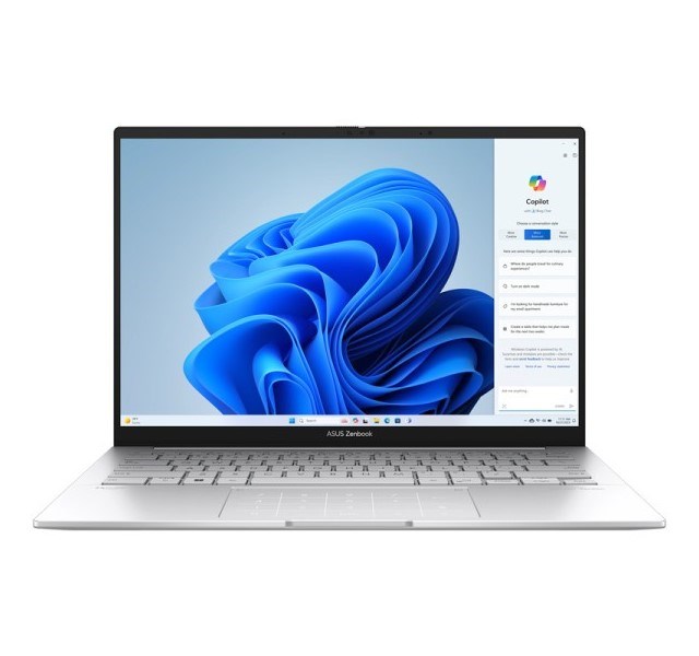 Laptop, ASUS Zenbook 14 OLED UX3405MA-PP288W, Intel® Core™ Ultra 9 185H 14’ 3K OLED, 32GB LPDDR5X, 1TB SSD, Intel Arc Graphics, Windows 11, Foggy Silver