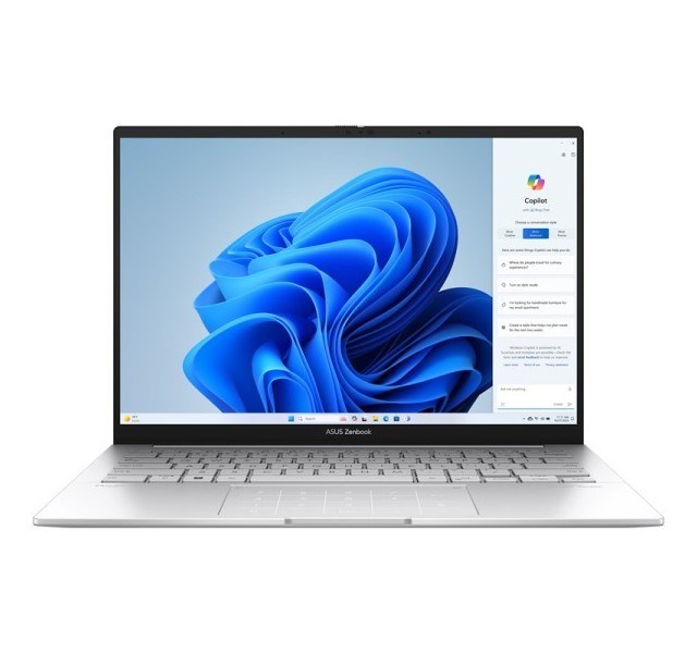 Laptop, ASUS Zenbook 14 OLED UX3405MA-PP174W, Intel Core Ultra 5 125H 14’ 3K OLED, 16 GB LPDDR5X, 1TB SSD, Intel Arc Graphics Windows 11 Foggy Silver
