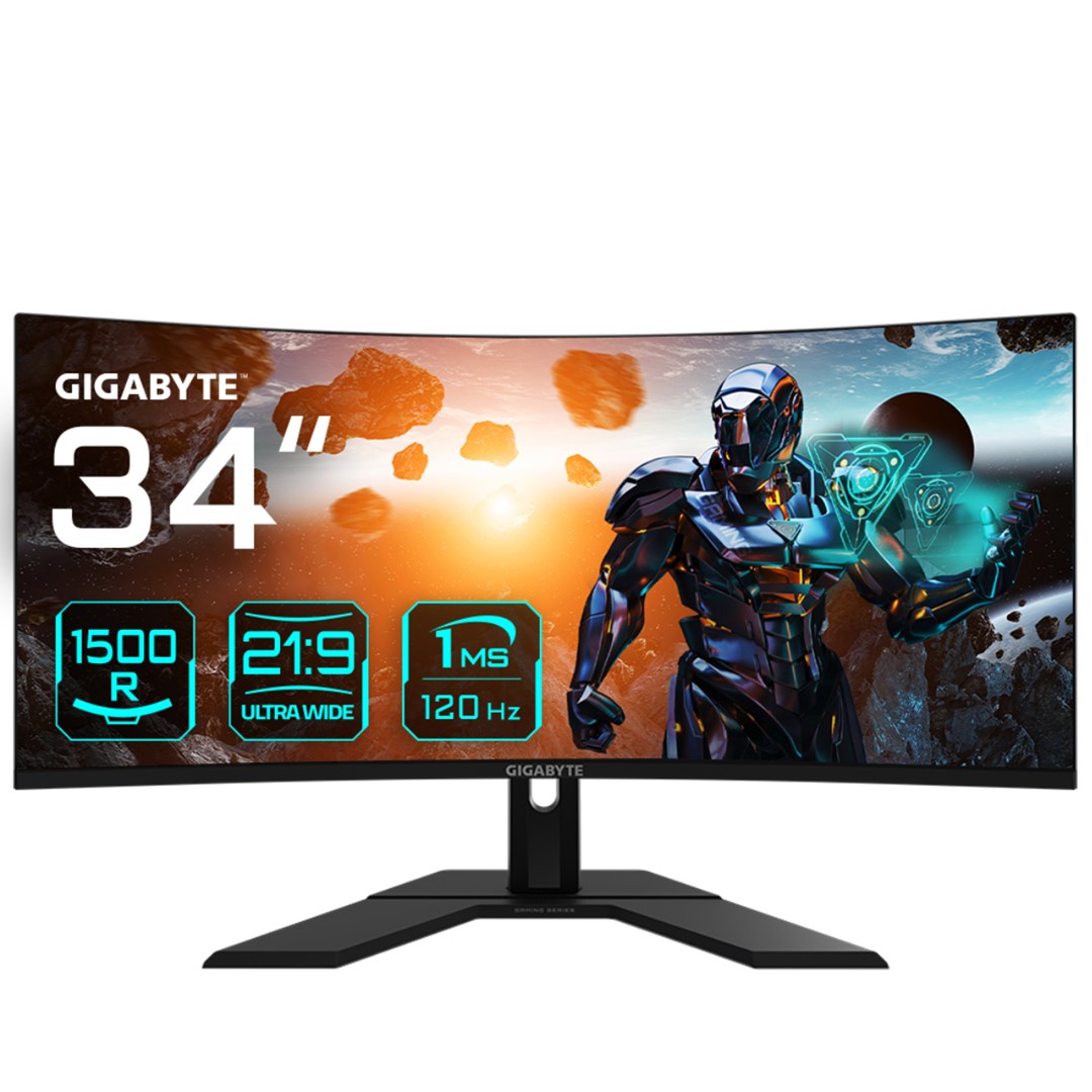Monitor kompjuteri Gigabyte GS34WQC, 86.4 cm (34"), Wide Quad HD (3440 x 1440), LCD, i zi
