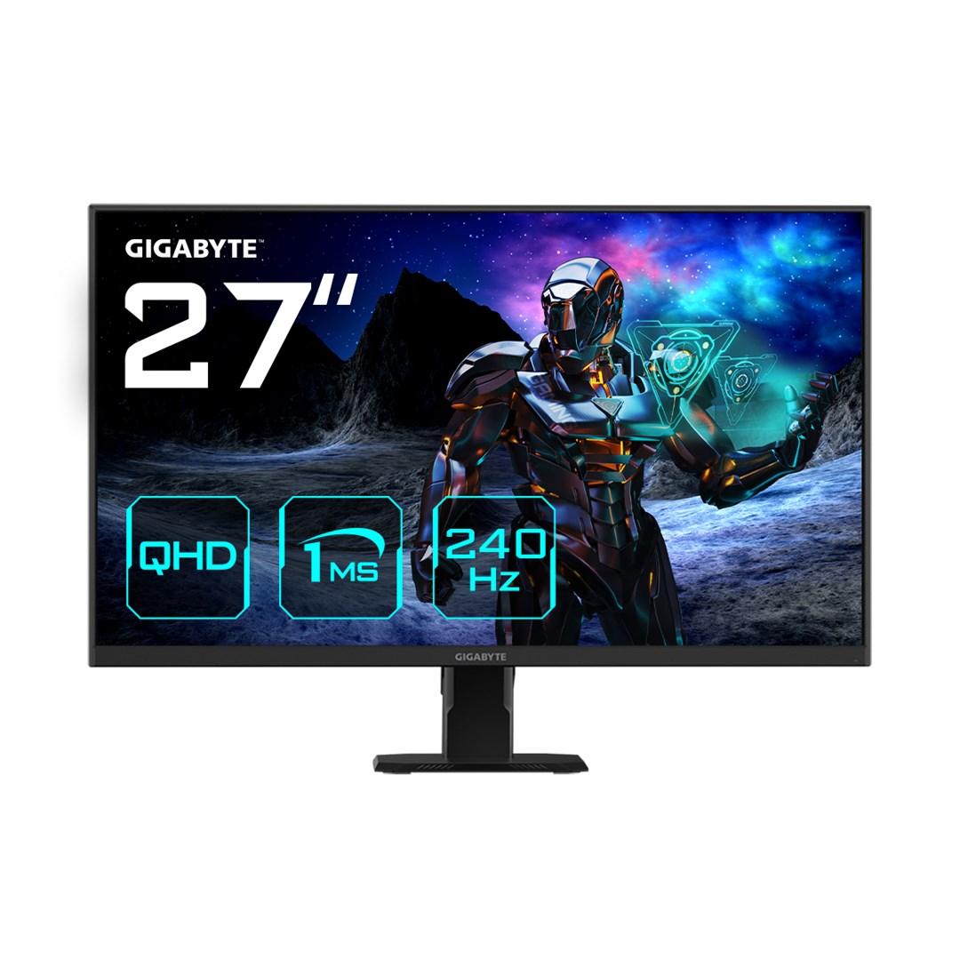 GIGABYTE GS27Q X 27" QHD Gaming Monitor - 2560 x 1440 (QHD), 2440Hz,1ms, 250 cd/m2, FreeSync Premium Pro, HDR Ready, HDMI 2.0, Displayport 1.4