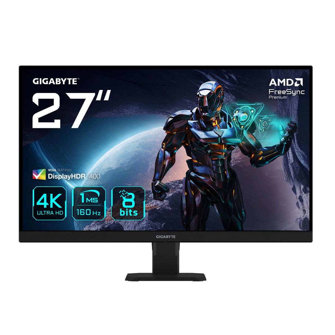 Monitor Gaming GIGABYTE GS27U 27" UHD, 3840 x 2160, 160Hz, 1ms, 350 cd/m², Display HDR400, HDMI 2.1, DisplayPort 1.4