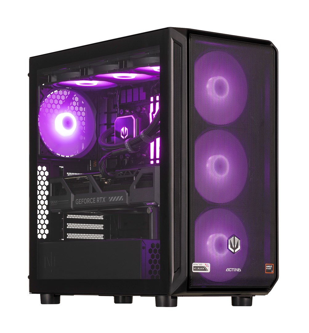 Kompjuter, PC Actina AMD Ryzen™ 7 9800X3D, 32GB DDR5, 2TB SSD, NVIDIA GeForce RTX 5090, Windows 11 Home, Midi Tower, e zezë