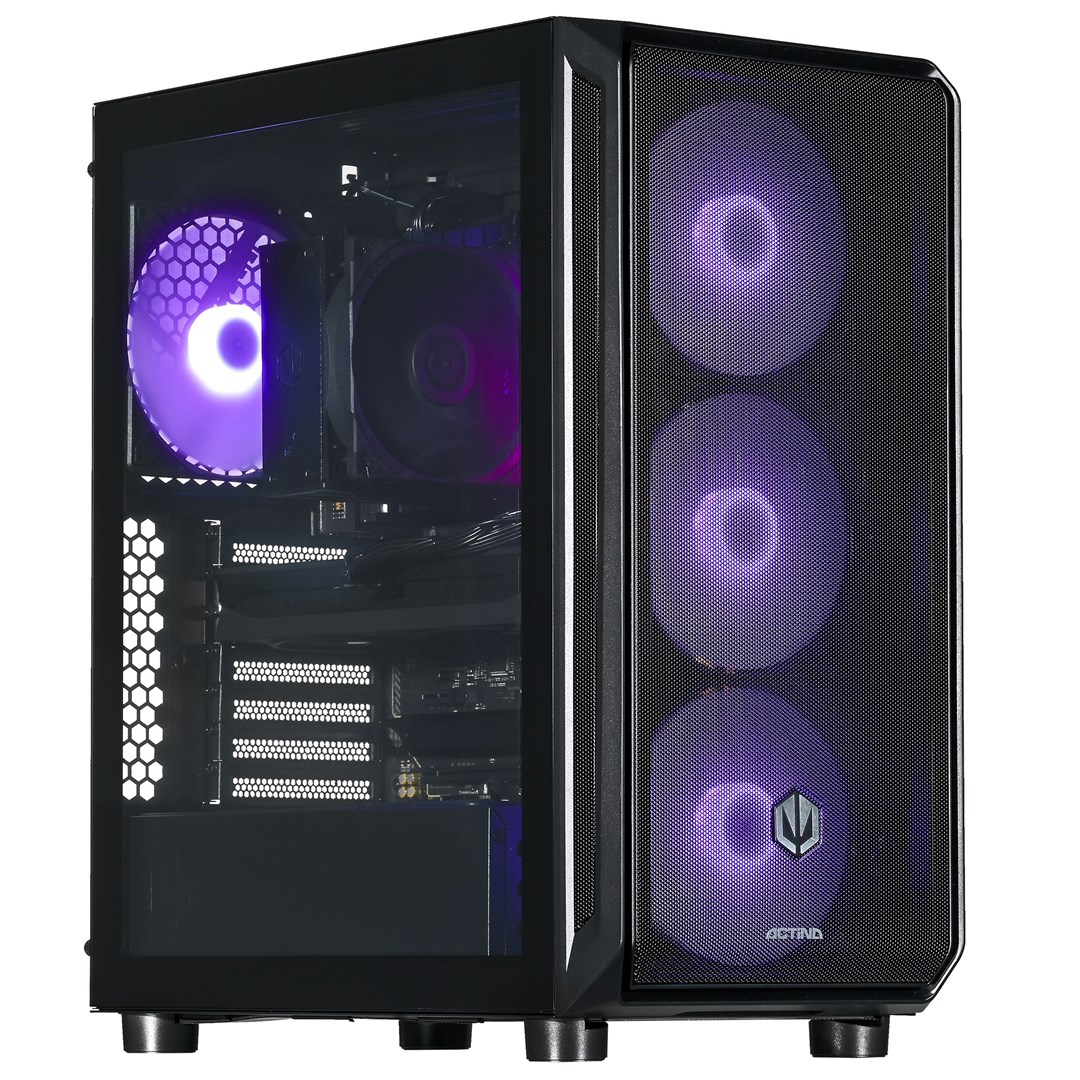 Kompjuter, Actina PC – AMD Ryzen™ 5 7600X3D, 32GB DDR5, 2TB SSD, AMD Radeon RX 9070, Kuti Midi Tower, Ngjyrë e Zezë