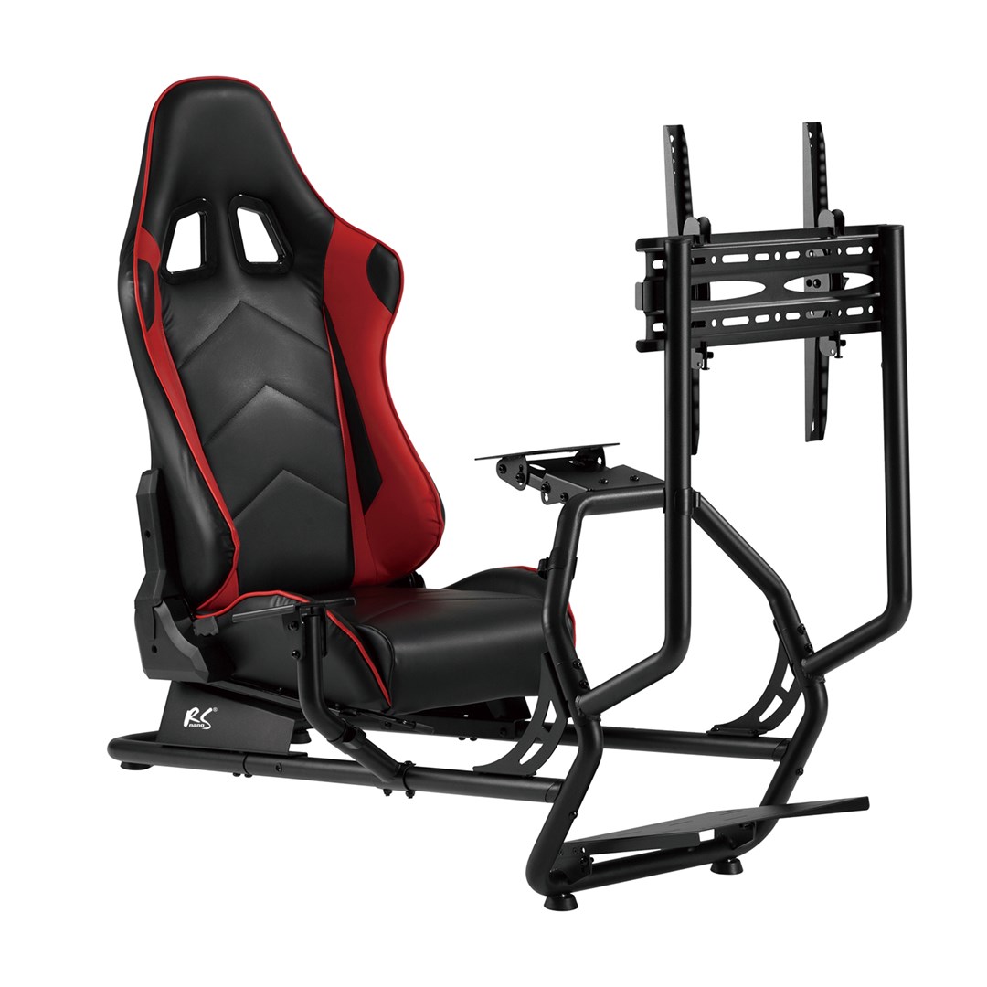 Mbajtes, NanoRS RS160 Gaming, Chair Racing, Simulator Stand, 3 in 1, PC Console, Gamers, Synthetic, Leather, Cover, Steering Wheel Stand TV Bracket Up to 50" Max. Vesa 400x400