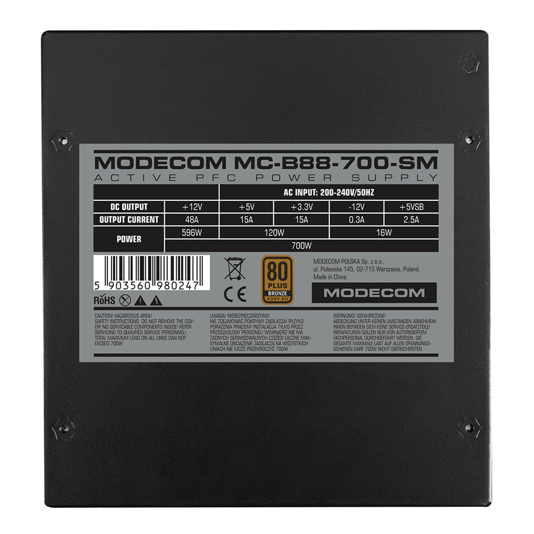 Furnizues Energjie MODECOM MC-B88-700-SM 700W 80+ BRONZE