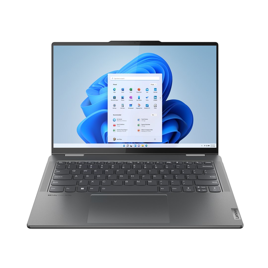 Laptop, Lenovo Yoga 7 Intel® Core™ i5 i5-1335U, Hybrid (2-in-1), 35.6 cm (14"), Touchscreen 2.2K, 16 GB LPDDR5-SDRAM, 512 GB SSD, Wi-Fi 6E (802.11ax), Windows 11 Home, Gri