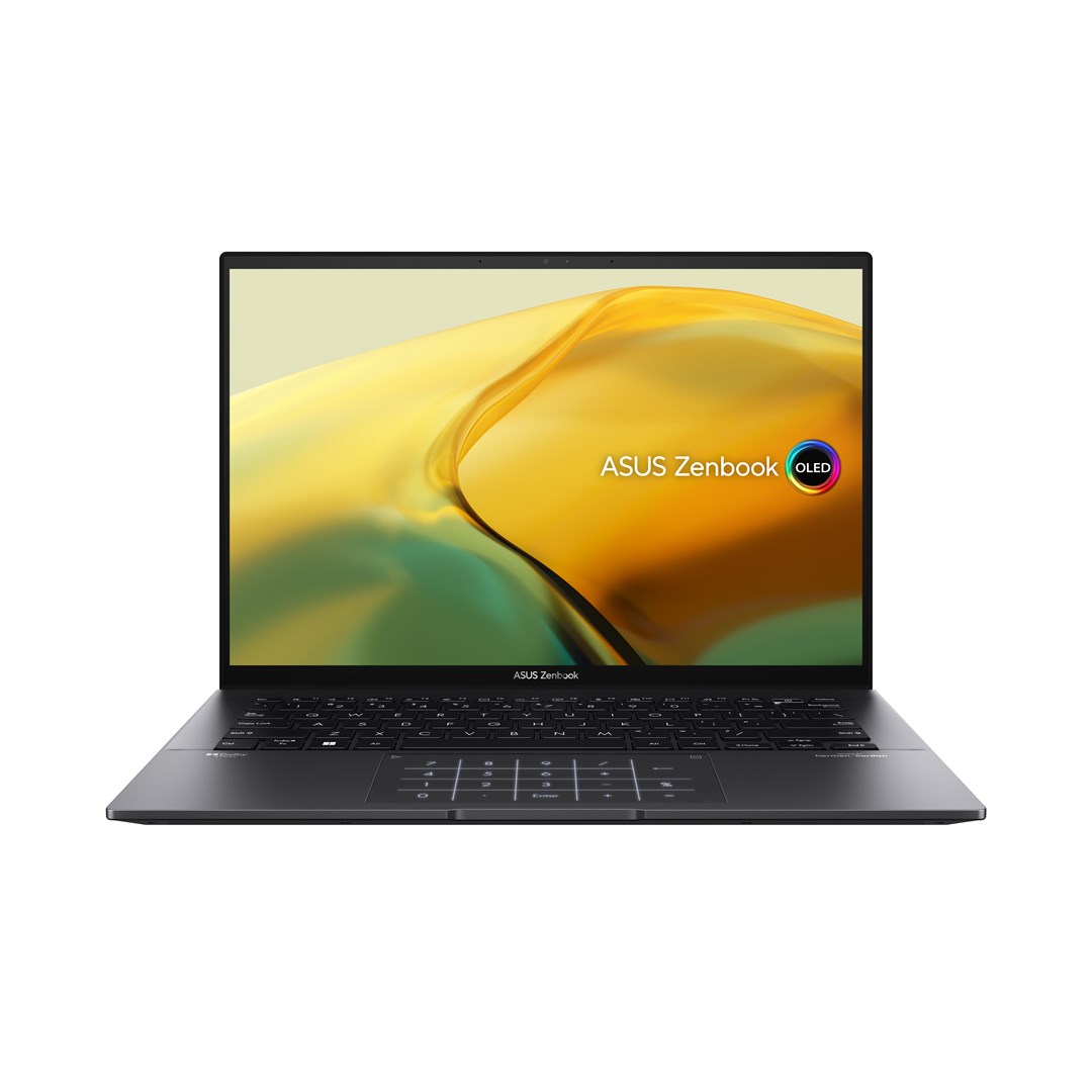Laptop, ASUS Zenbook 14, OLED UM3402YA-WS74T,  AMD Ryzen™ 7 7730U, 35.6 cm (14"), WQXGA+, 16 GB LPDDR4x-SDRAM, 512 GB SSD, Wi-Fi 6E (802.11ax), Windows 11 Home, i zi