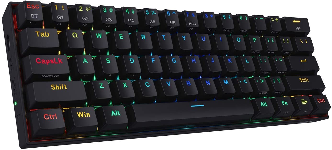 TASTIERE GAMING REDRAGON DRACONIC K530TGB | BLUETOOTH RGB MECHANICAL 61 KEY BLACK