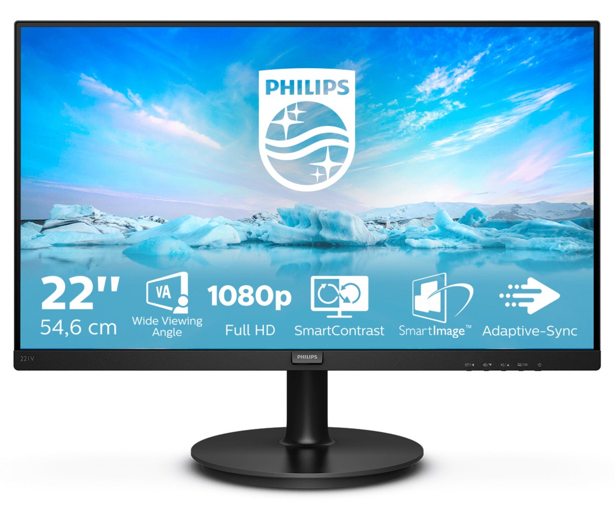 Philips V Line 221V8A/00 LED display 54.6 cm (21.5") 1920 x 1080 pixels Full HD Black