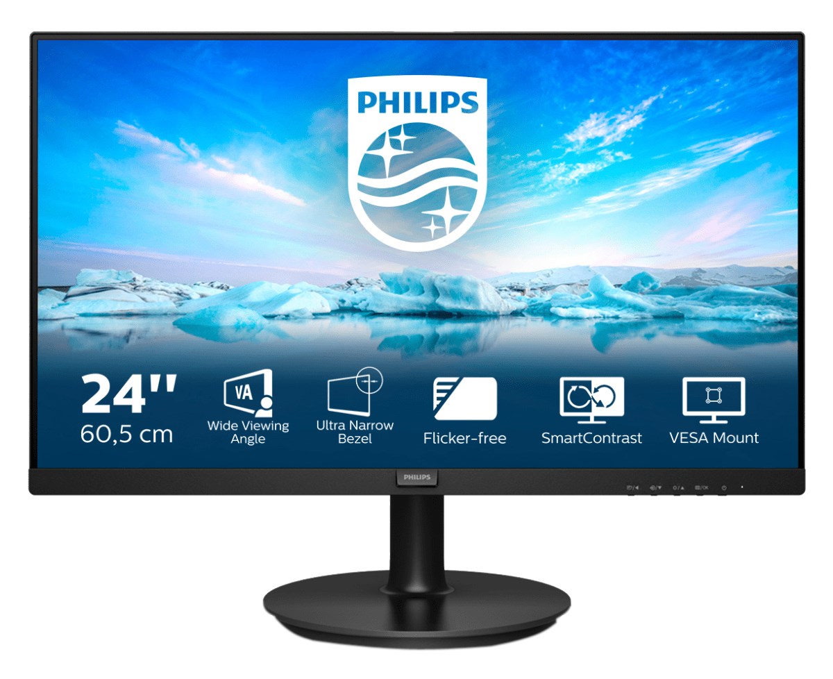 Philips V Line 241V8L/00 LED display 60.5 cm (23.8") 1920 x 1080 pixels Full HD Black