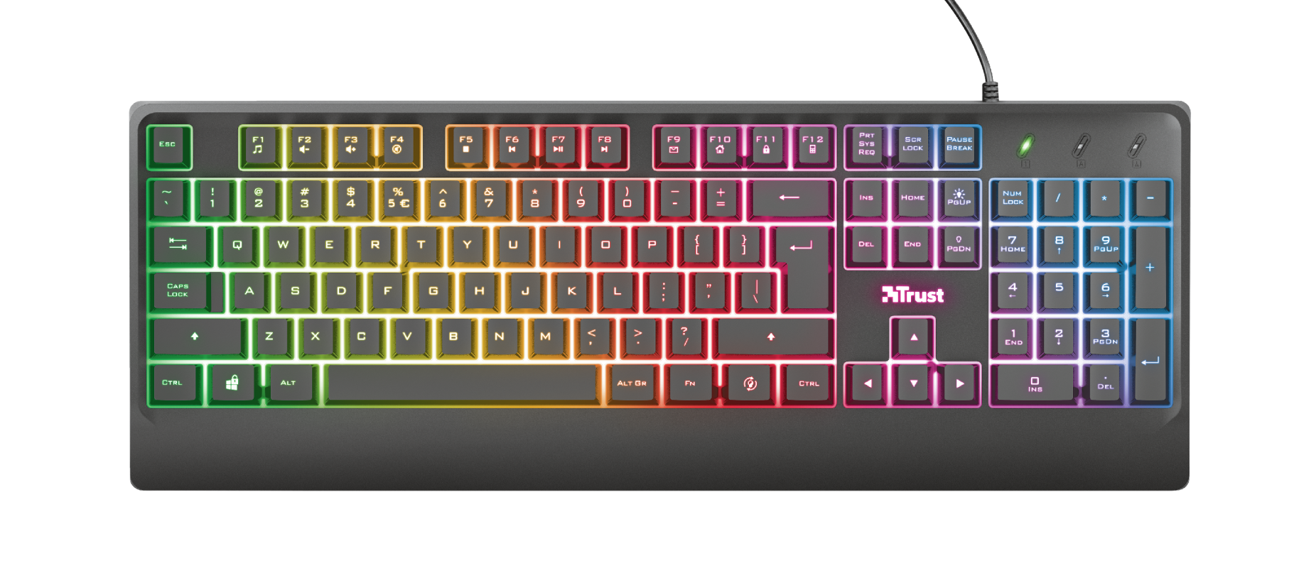 TASTIERE GAMING TRUST ZIVA RAINBOW | 104KEYS RGB BLACK