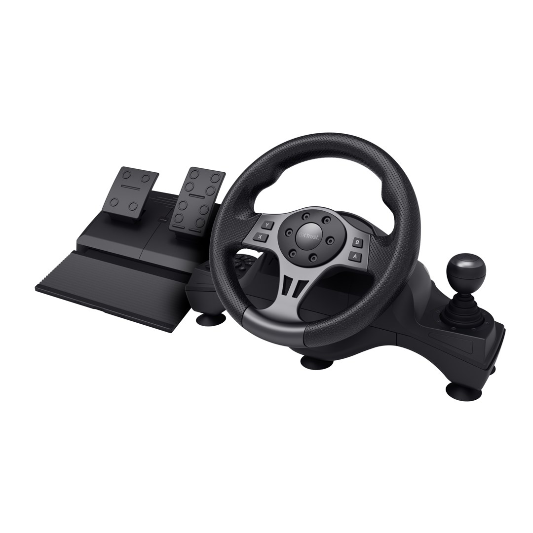 Kontroller , Trust GXT 289 Movi Black USB Steering wheel + Pedals Nintendo Switch, PlayStation 4, Xbox One S, Xbox One X, Xbox Series S, Xbox Series X