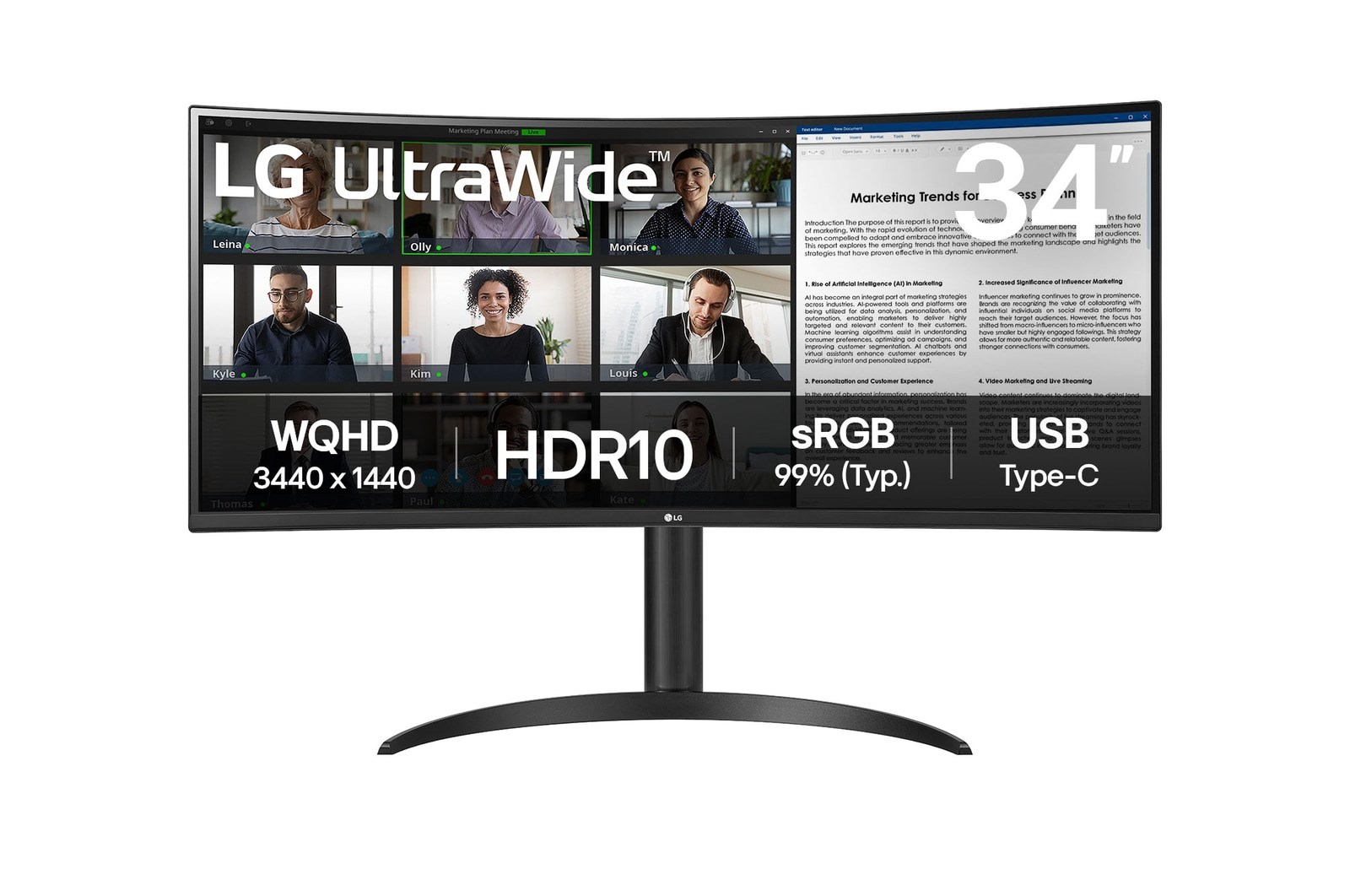 Monitor, LG 34WR50QK-B – Monitor Ultra Wide 34"